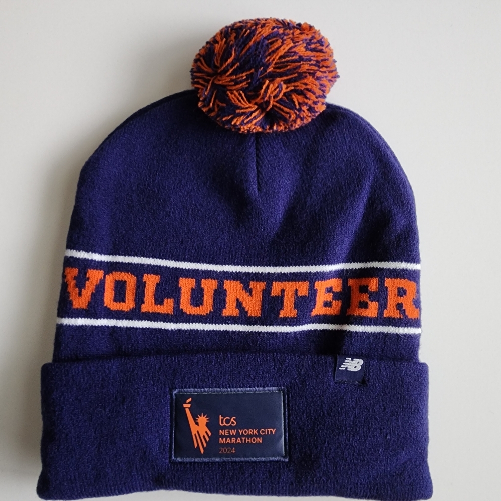 New Balance Navy 2024 NYRR NYC Marathon Volunteer Pom Pom Beanie